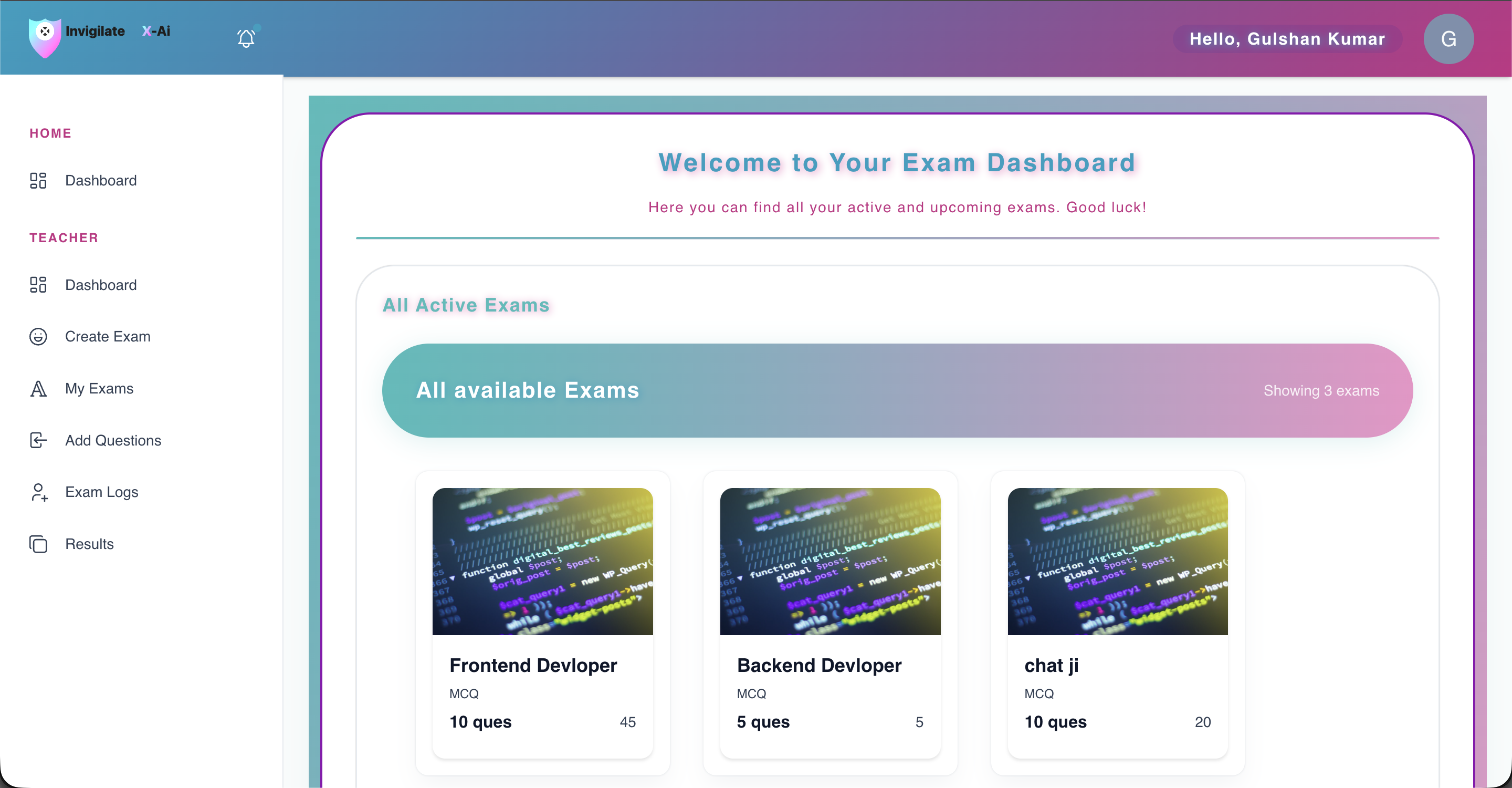 AI-Based Exam Invigilator